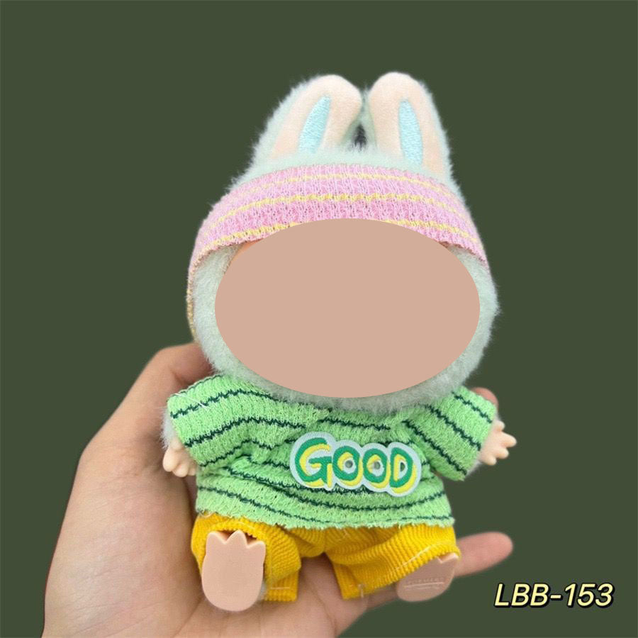 17cm labubu first generation wearable baby clothes, second and third generation Labubu blind box pendant baby clothes decoration set