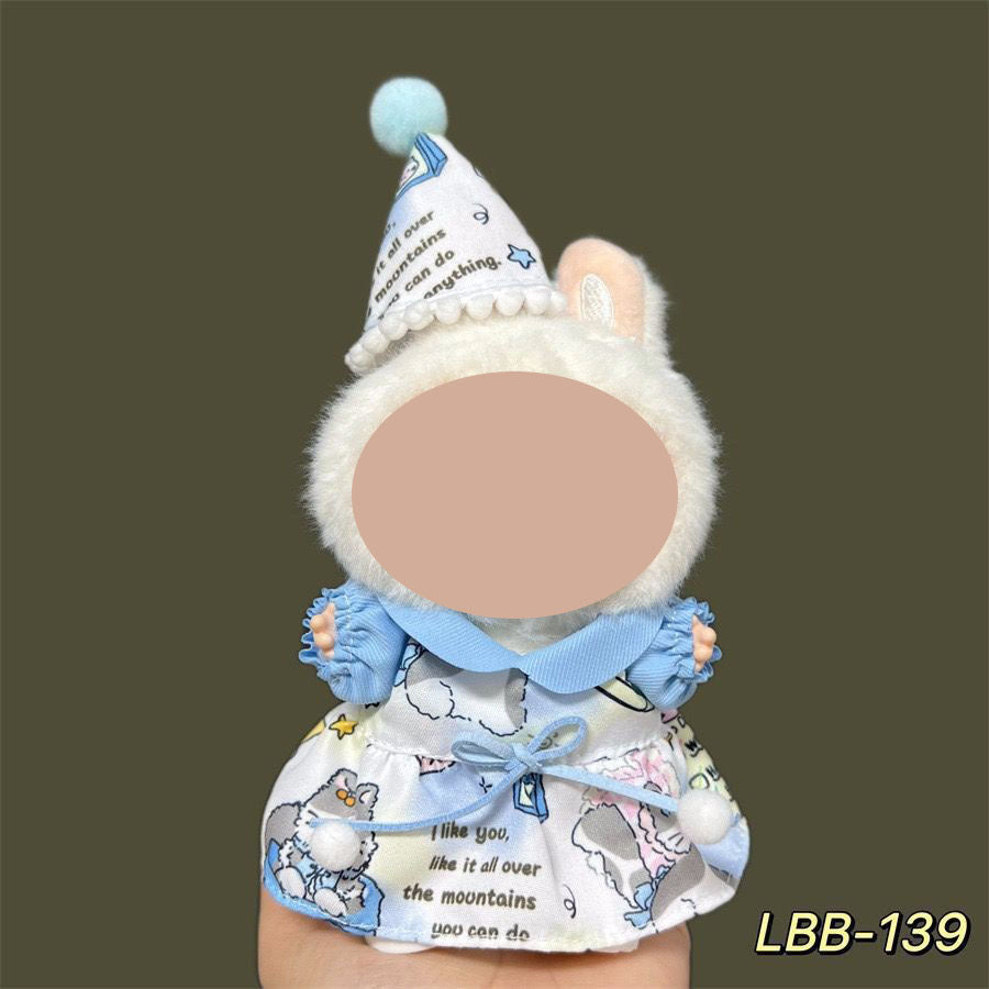 17cm labubu first generation wearable baby clothes, second and third generation Labubu blind box pendant baby clothes decoration set