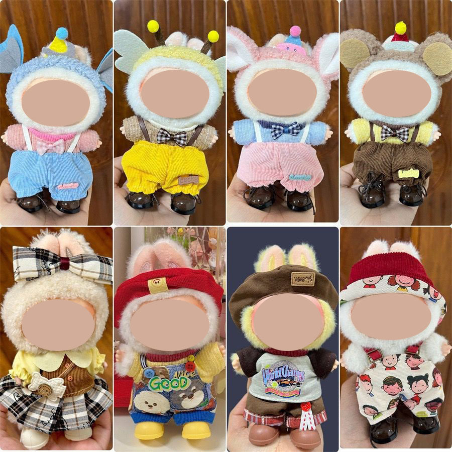 17cm labubu first generation wearable baby clothes, second and third generation Labubu blind box pendant baby clothes decoration set