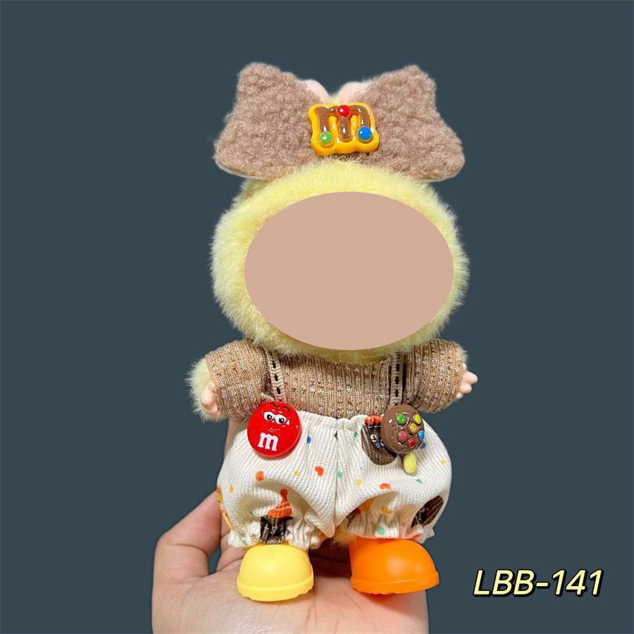 17cm labubu first generation wearable baby clothes, second and third generation Labubu blind box pendant baby clothes decoration set