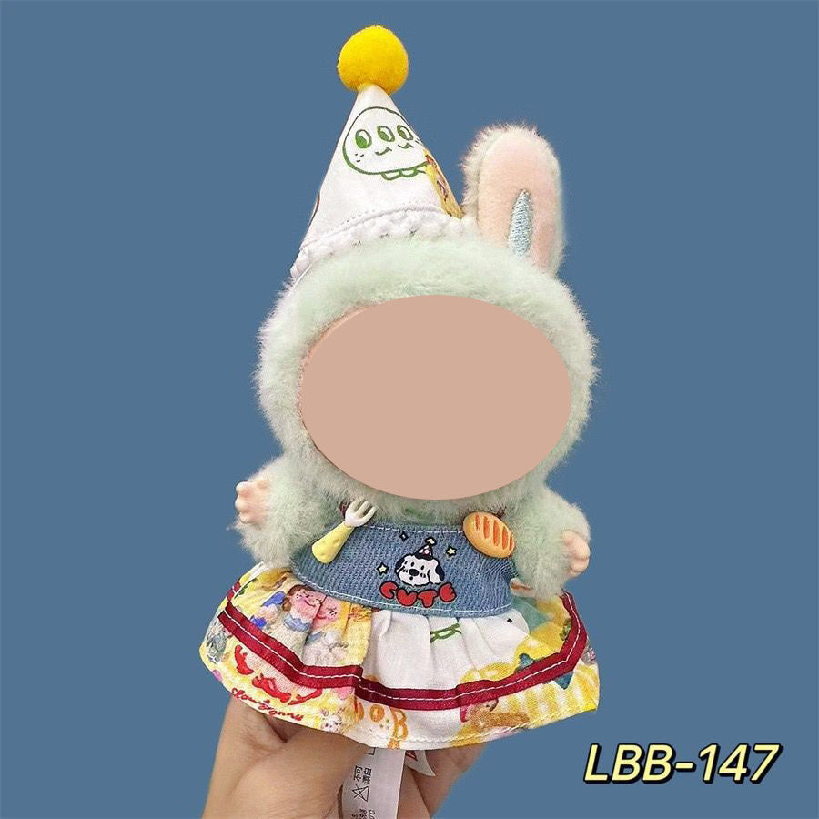 17cm labubu first generation wearable baby clothes, second and third generation Labubu blind box pendant baby clothes decoration set