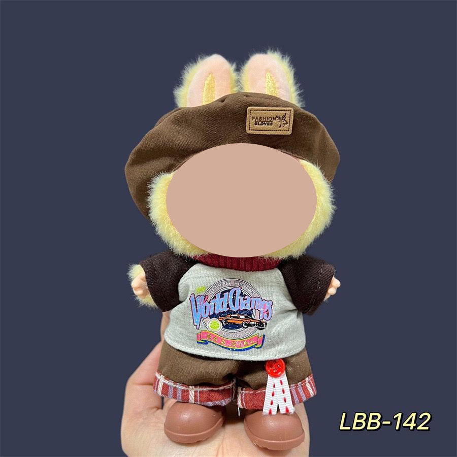 17cm labubu first generation wearable baby clothes, second and third generation Labubu blind box pendant baby clothes decoration set