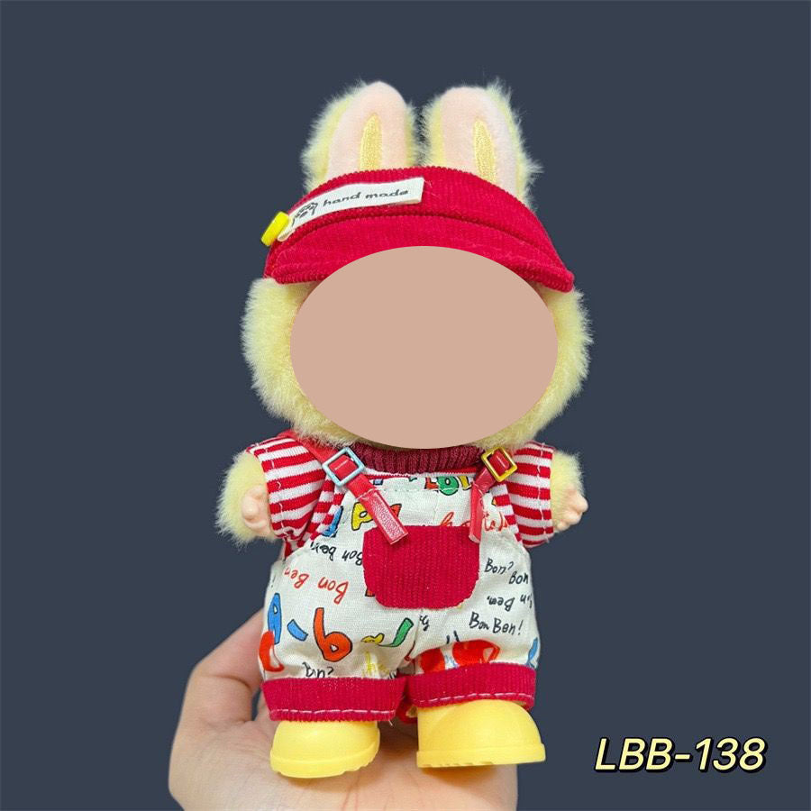 17cm labubu first generation wearable baby clothes, second and third generation Labubu blind box pendant baby clothes decoration set