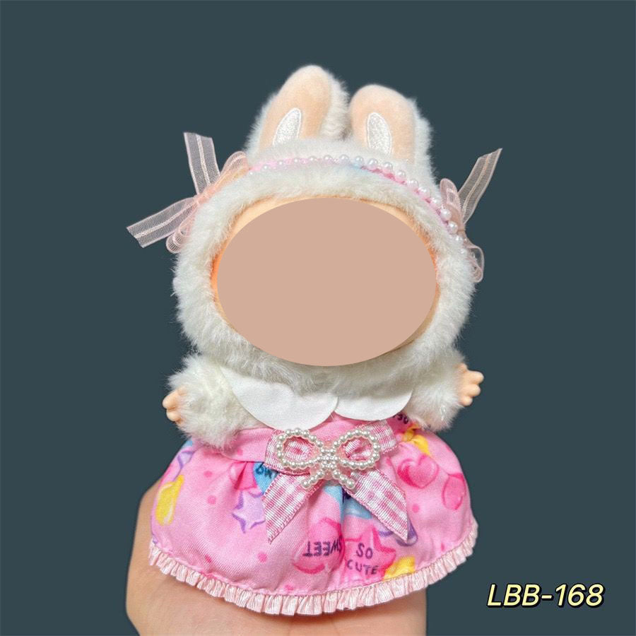 17cm labubu first generation wearable baby clothes, second and third generation Labubu blind box pendant baby clothes decoration set