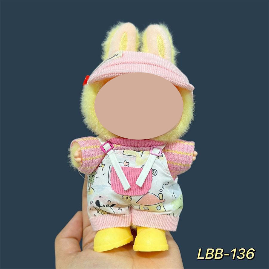 17cm labubu first generation wearable baby clothes, second and third generation Labubu blind box pendant baby clothes decoration set