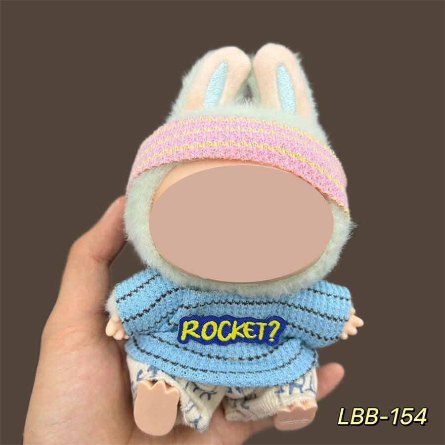17cm labubu first generation wearable baby clothes, second and third generation Labubu blind box pendant baby clothes decoration set