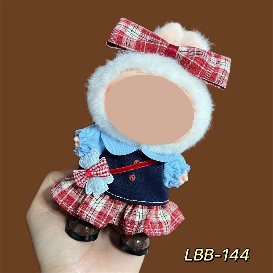 17cm labubu first generation wearable baby clothes, second and third generation Labubu blind box pendant baby clothes decoration set