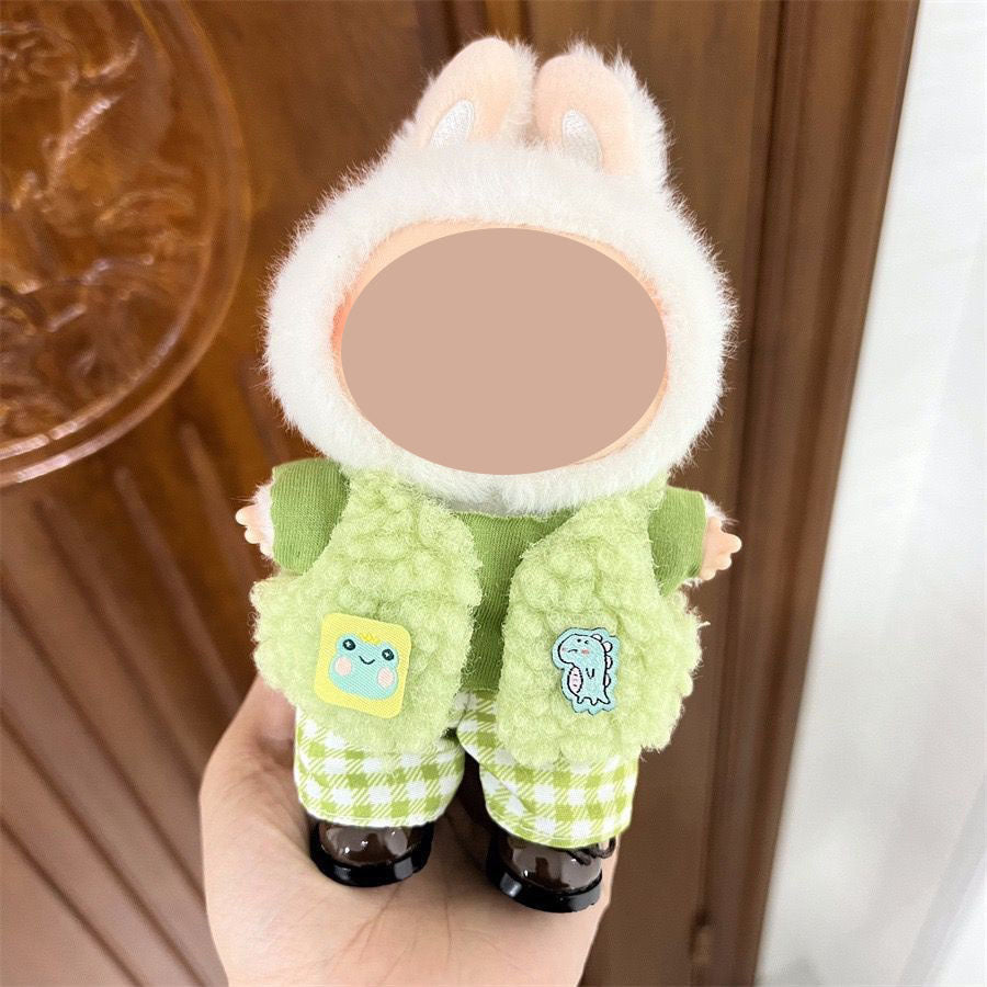 17cm labubu first generation wearable baby clothes, second and third generation Labubu blind box pendant baby clothes decoration set