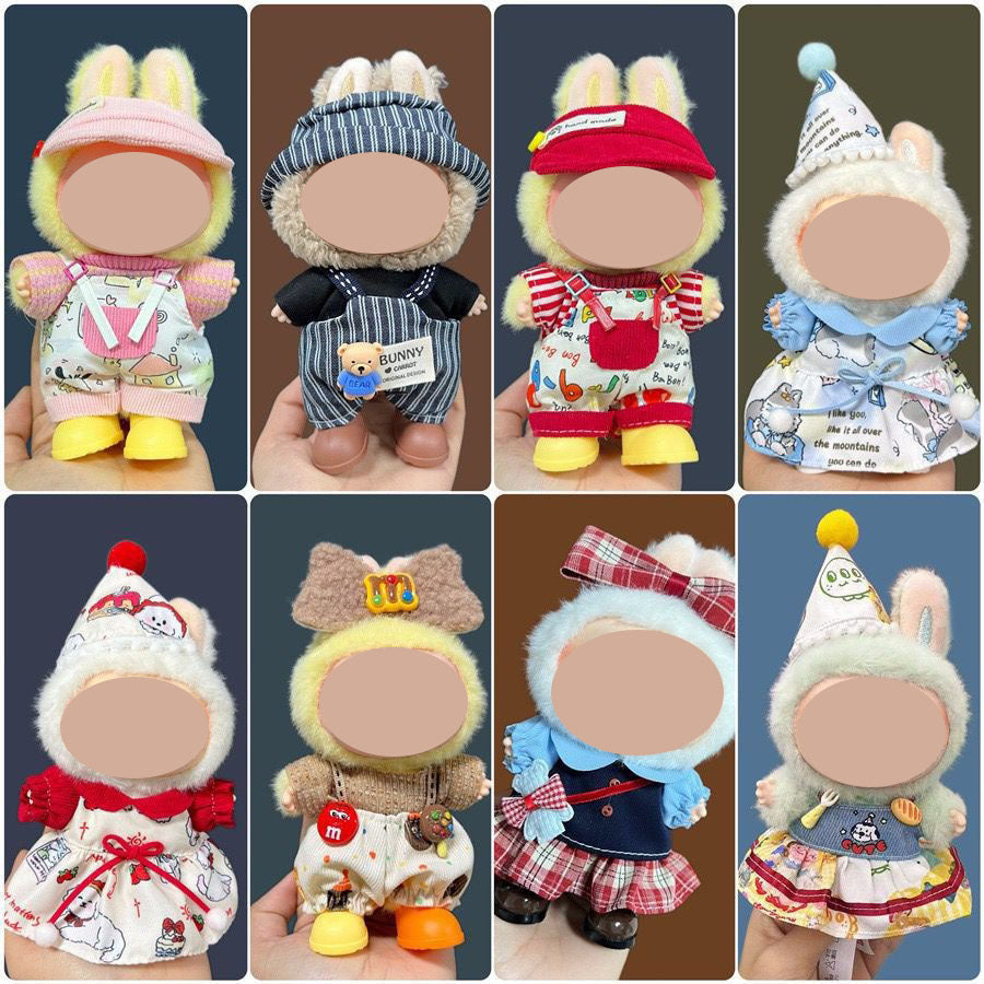 17cm labubu first generation wearable baby clothes, second and third generation Labubu blind box pendant baby clothes decoration set