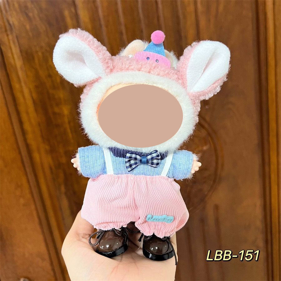 17cm labubu first generation wearable baby clothes, second and third generation Labubu blind box pendant baby clothes decoration set