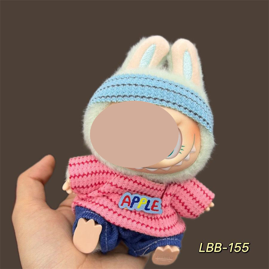 17cm labubu first generation wearable baby clothes, second and third generation Labubu blind box pendant baby clothes decoration set