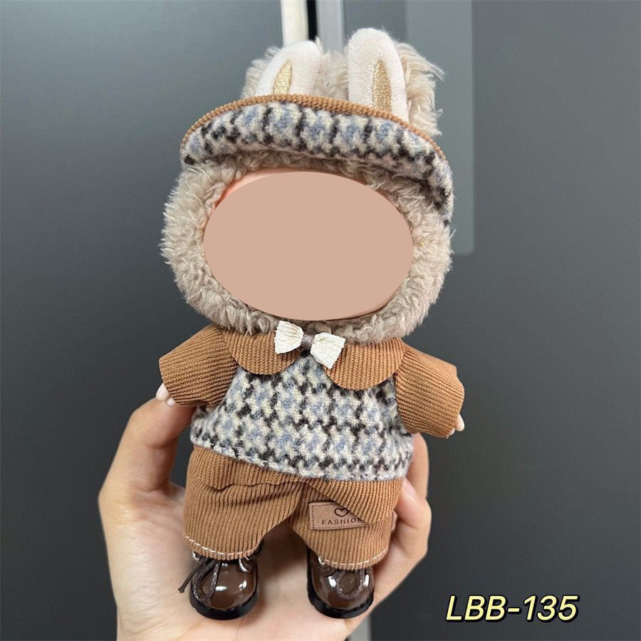 17cm labubu first generation wearable baby clothes, second and third generation Labubu blind box pendant baby clothes decoration set